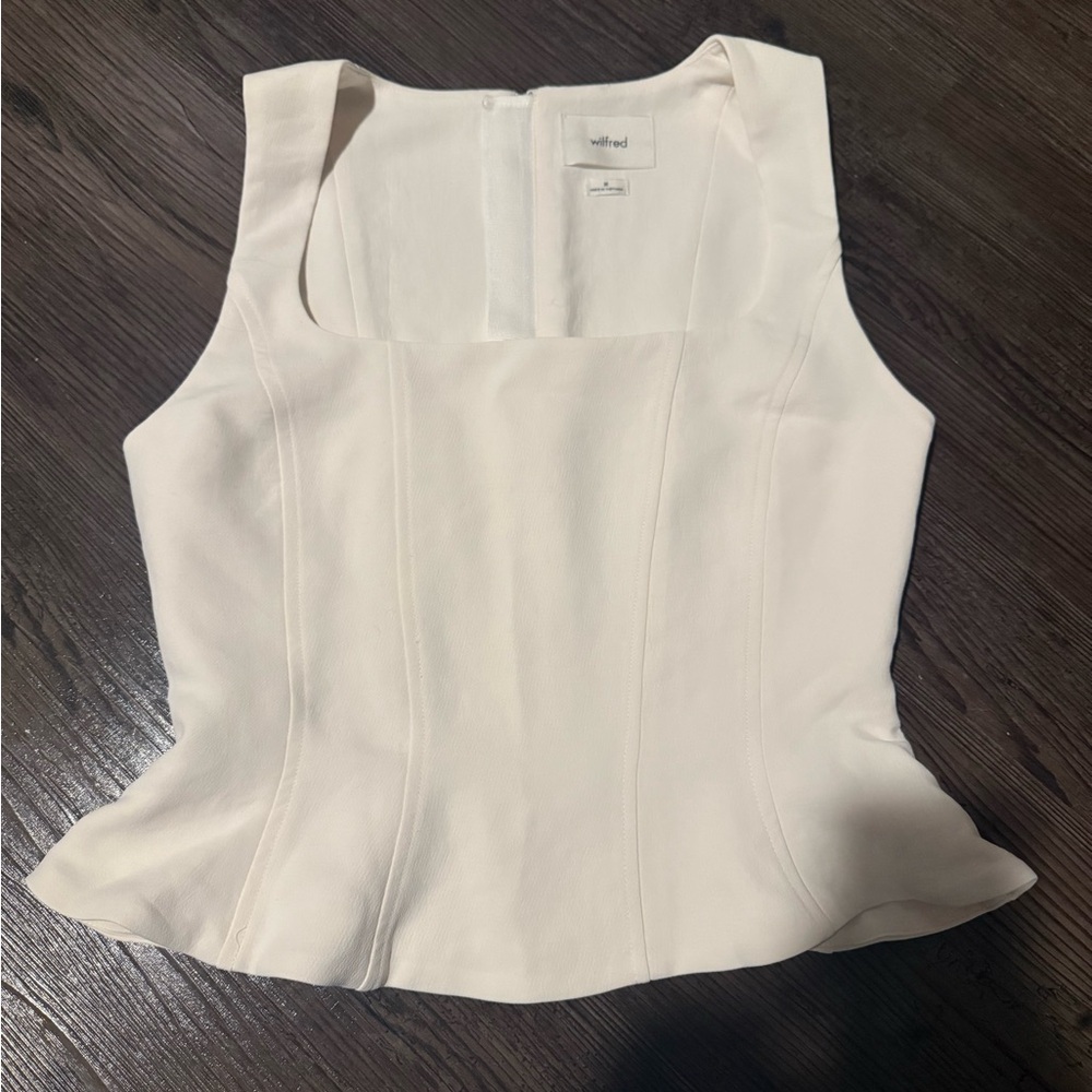 Wilfred Ivory Sleeveless Peplum Blouse